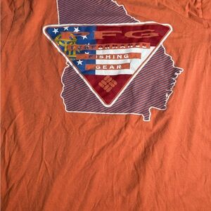 Columbia Orange‎ PFG T-Shirt with Georgia Logo L